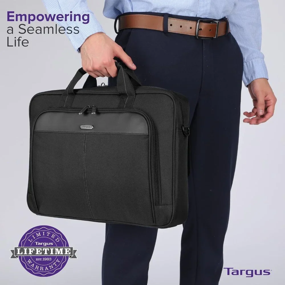 Targus Men's Black Polyester Foam Padded Classic Slim Messenger Bag